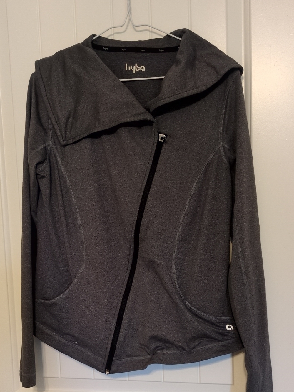 LuLaRoe Charcoal Gray Asymmetrical Zip Cowl Sweater